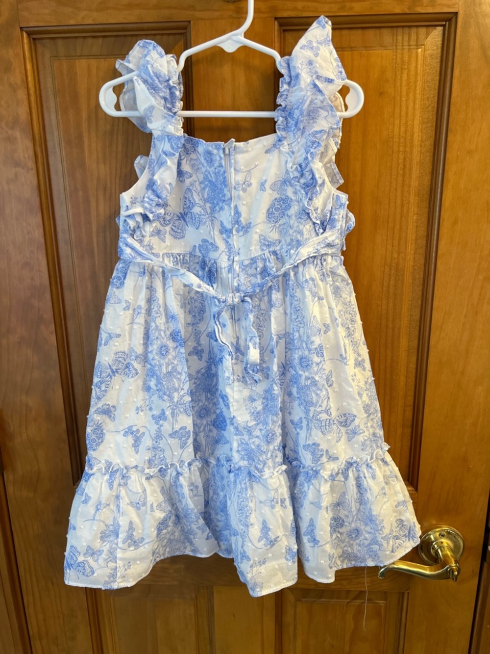 Bonnie Jean White & Light Blue Ruffle Strap Sundress - Picture 3 of 3